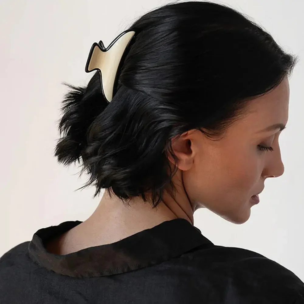 FRANCE LUXE Maybell Claw Clip in Black & Ivory